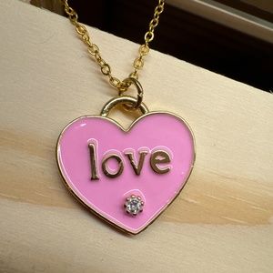 NEW Pink enamel heart necklace! 💖